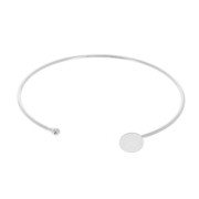 Bracelet jonc fin pour cabochon à fond plat 8 mm - Placage argent fin x1|raw }}