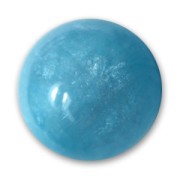 Perle ronde Polaris  effet calcite 14 mm Dark Aquamarine x1