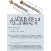 Set de 2 clips amovibles attache tétine/bretelle 38 mm - Acier inoxydable