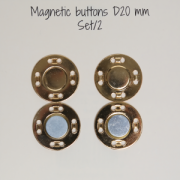 Set de 2 boutons aimantés à coudre 20 mm - Doré|raw }}