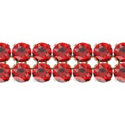 PureCrystal Crystal Mesh 40001 2 rangs 5,3 mm Scarlet - Doré x5cm