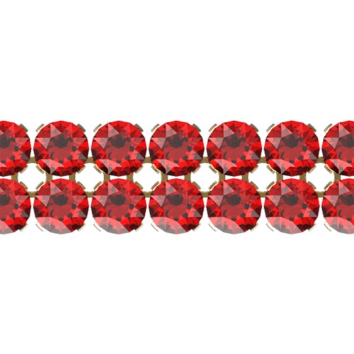 PureCrystal Crystal Mesh 40001 2 rangs 5,3 mm Scarlet - Doré x5cm