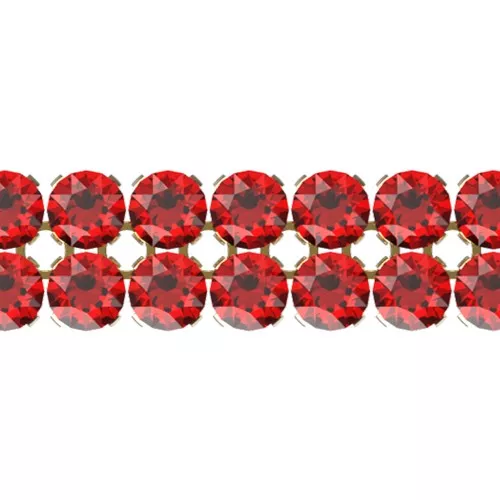 PureCrystal Crystal Mesh 40001 2 rangs 5,3 mm Scarlet - Doré x5cm