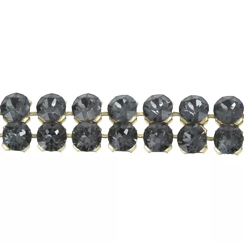 PureCrystal Crystal Mesh 40001 2 rangs 5,3 mm Crystal Silver Night - Doré x5cm