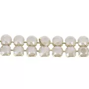 PureCrystal Crystal Mesh 40001 2 rangs 5,3 mm Crystal Ivory Cream - Doré x5cm