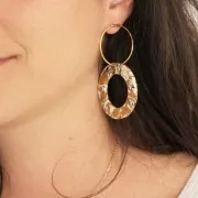 Clous d'oreilles cercle avec ouverture à décorer 39 mm - Rhodié x2