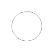 Clous d'oreilles cercle avec ouverture à décorer 30 mm - Rhodié x2