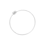 Clous d'oreilles cercle avec ouverture à décorer 30 mm - Rhodié x2