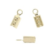 Pinces lacets ronds 3 mm - Plaqué Or 3 microns x4