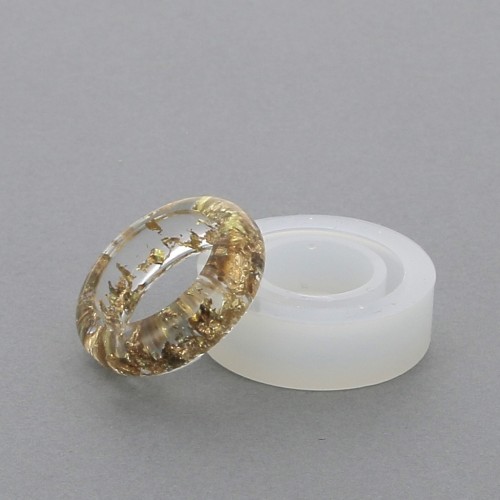 Moule silicone pour réaliser des bagues anneaux en résine taille 56 x1