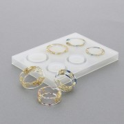 Moule silicone pour réaliser 6 anneaux larges en résine d'inclusion x1