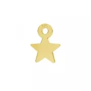 Mini breloque étoile 8x7 mm en Argent 925 Doré à l'or fin x1