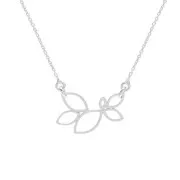 Intercalaire - pendentif feuilles ajourées 22x14 mm en Argent 925 x1