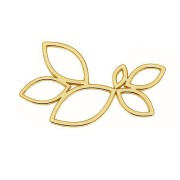 Intercalaire - pendentif feuilles ajourées 22x14mm - Argent 925 Doré à l'or fin x1|raw }}