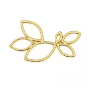 Intercalaire - pendentif feuilles ajourées 22x14mm - Argent 925 Doré à l'or fin x1
