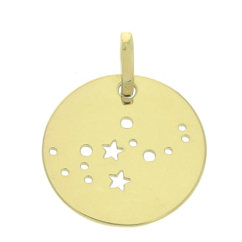 Pendentif constellation Vierge 18 mm en Argent 925 Doré x1