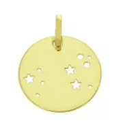 Pendentif constellation Lion 18 mm en Argent 925 Doré x1