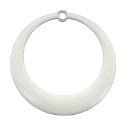Pendentifs ronds évidés en résine époxy 28 mm - Blanc x4