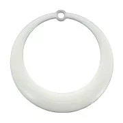 Pendentifs ronds évidés en résine époxy 28 mm - Blanc x4