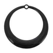 Pendentifs ronds évidés en résine époxy 28 mm - Noir x4|raw }}