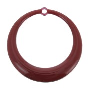 Pendentifs ronds évidés en résine époxy 28 mm - Rouge foncé x4