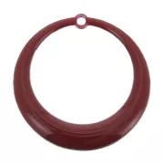 Pendentifs ronds évidés en résine époxy 28 mm - Rouge foncé x4