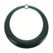 Pendentif rond évidé en résine époxy 28 mm - Vert sapin x1