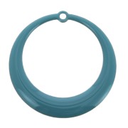 Pendentifs ronds évidés en résine époxy 28 mm - Turquoise x4