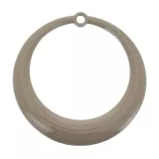 Pendentifs ronds évidés en résine époxy 28 mm - Taupe x4