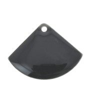 Sequins éventail en laiton et résine époxy 15x20 mm Gris moyen x4