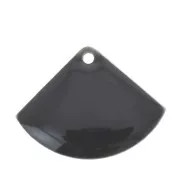 Sequins éventail en laiton et résine époxy 15x20 mm Gris moyen x4