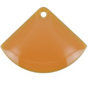 Sequins éventail en laiton et résine époxy 15x20 mm Moutarde x4