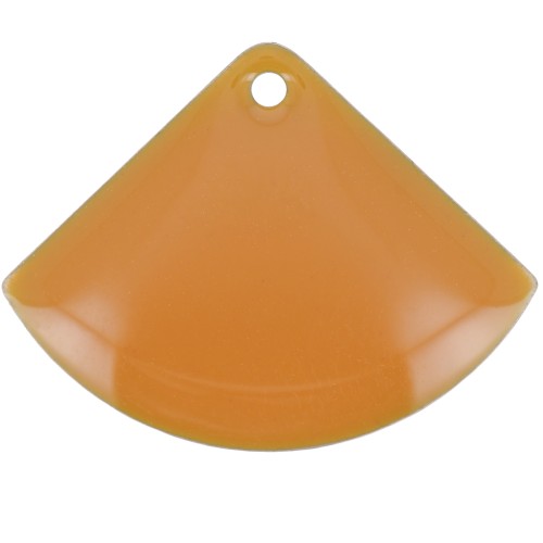 Sequins éventail en laiton et résine époxy 15x20 mm Moutarde x4