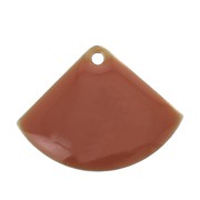 Sequins éventail en laiton et résine époxy 15x20 mm Terracotta x4|raw }}