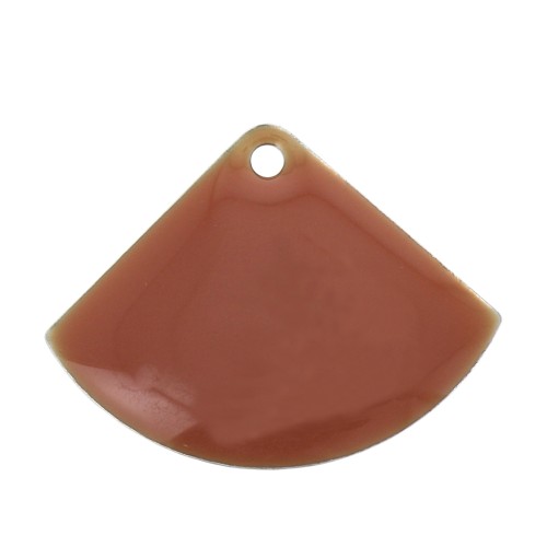 Sequins éventail en laiton et résine époxy 15x20 mm Terracotta x4