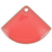 Sequins éventail en laiton et résine époxy 15x20 mm Corail x4|raw }}