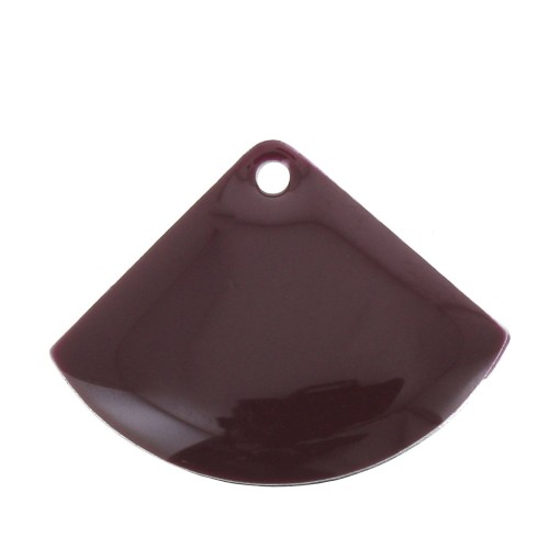 Sequins éventail en laiton et résine époxy 15x20 mm Bordeaux x4