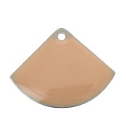 Sequins éventail en laiton et résine époxy 15x20 mm Light rose x4|raw }}