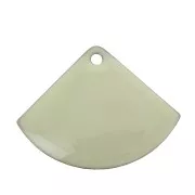 Sequins éventail en laiton et résine époxy 15x20 mm Crème x4