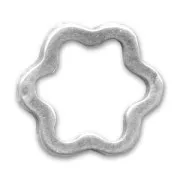 Anneaux étoile 18 mm argenté vieilli x4