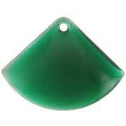 Sequins éventail en laiton et résine époxy 15x20 mm Vert sapin x4