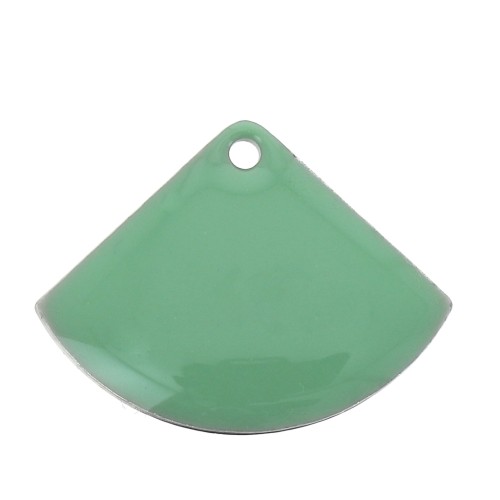 Sequins éventail en laiton et résine époxy 15x20 mm Mint x4