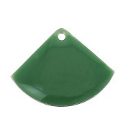 Sequins éventail en laiton et résine époxy 15x20 mm Vert x4