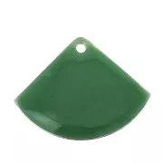 Sequins éventail en laiton et résine époxy 15x20 mm Vert x4