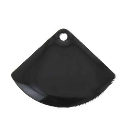 Sequins éventail en laiton et résine époxy 15x20 mm Noir x4