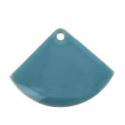 Sequins éventail en laiton et résine époxy 15x20 mm Turquoise x4