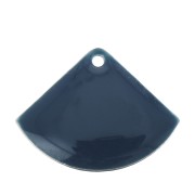 Sequins éventail en laiton et résine époxy 15x20 mm Pétrole x4|raw }}