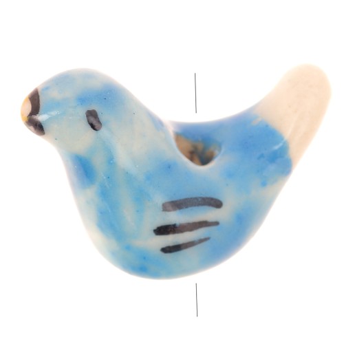 Oiseaux en céramique 14x19 mm Blue Turquoise x4