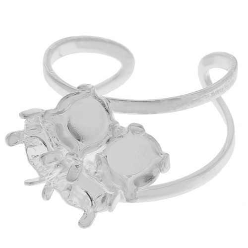 Bague 4 sertis 6 mm argenté  x1