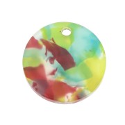 Sequin rond en plexiglas 19 mm motif écaille de tortue - Multicolore x1|raw }}